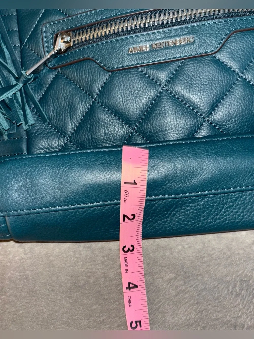 Aimee Kestenberg Serena Teal Leather Quilted Convertible Crossbody Hobo Bag